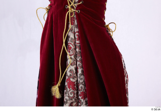 Photos Woman in Historical Dress 73 16th century lower body red decorated dress skirt 0001.jpg